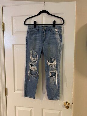 Hollister High Rise Super Skinny Crop Ripped Jeans Vintage Stretch